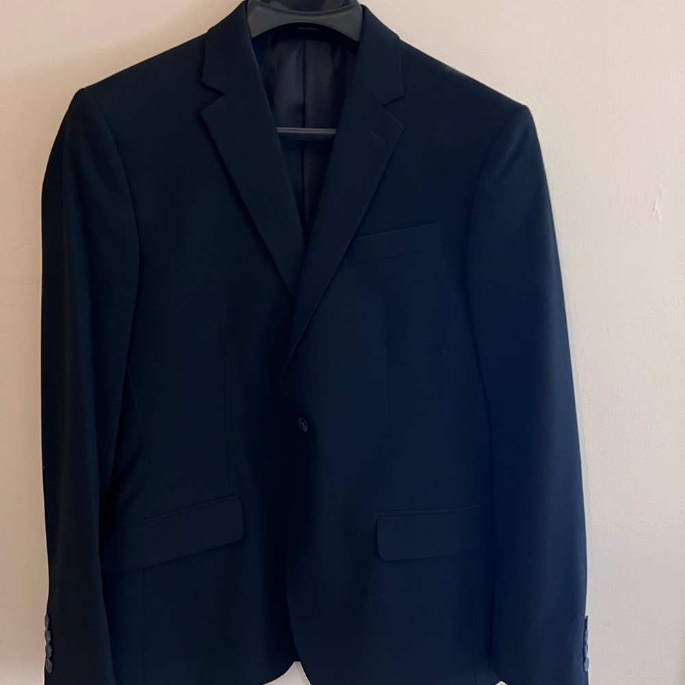 jf j.ferrar Black Sport Coat with Notched Lapels
